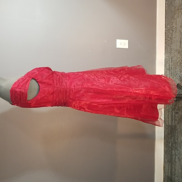 Organza Shimmering red dress approximate size 6 - Picture 8 of 17